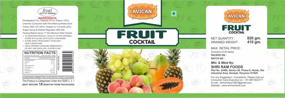 FRUIT COCKTAIL 820G