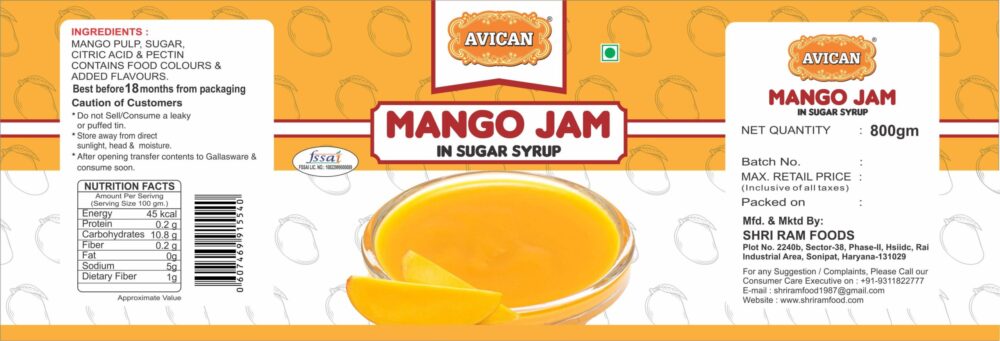 MANGO JAM 800G