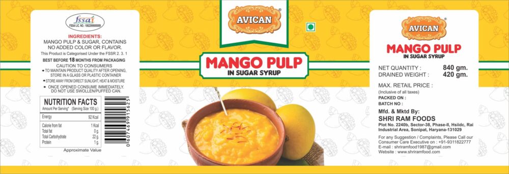 MANGO PULP 840G