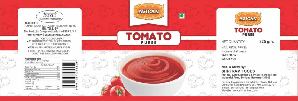 TOMATO PUREE 825G